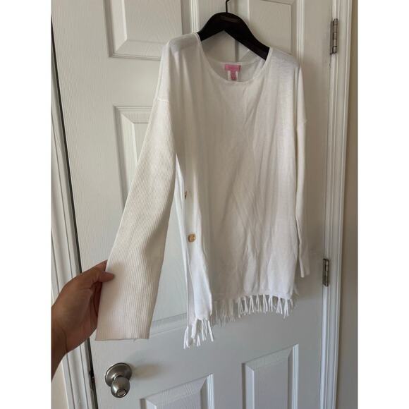 Lilly Pulitzer Ramona white knit sweater sz M - Picture 4 of 14